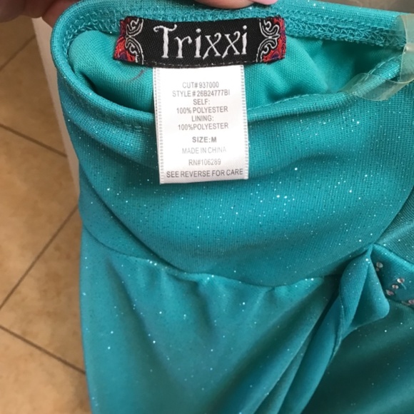 Aqua Green Halter Top Evening Dress - Picture 3 of 4